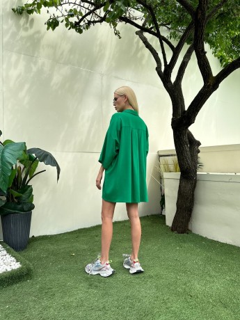 Костюм linen з шортами зелений - Основні контакти 