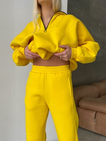 Брюки с лампасом на флисе жёлтые - Основные контакты 