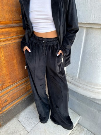 Брюки culotte велюровые черные - Основные контакты 