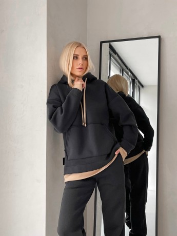 Костюм на флісі з каптуром графіт - Основні контакти 