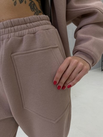 Брюки joggers на флисе бежевые - Основные контакты 