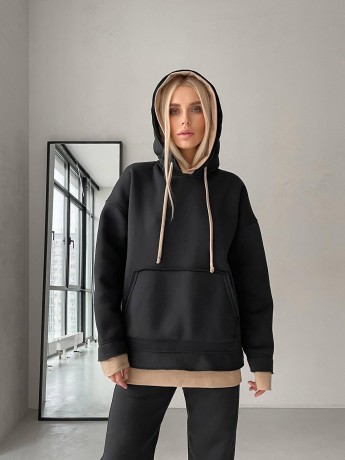 Костюм на флісі з каптуром графіт - Основні контакти 