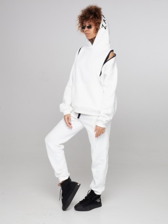 Штани зі стрілкою на флісі молочний - Основні контакти 