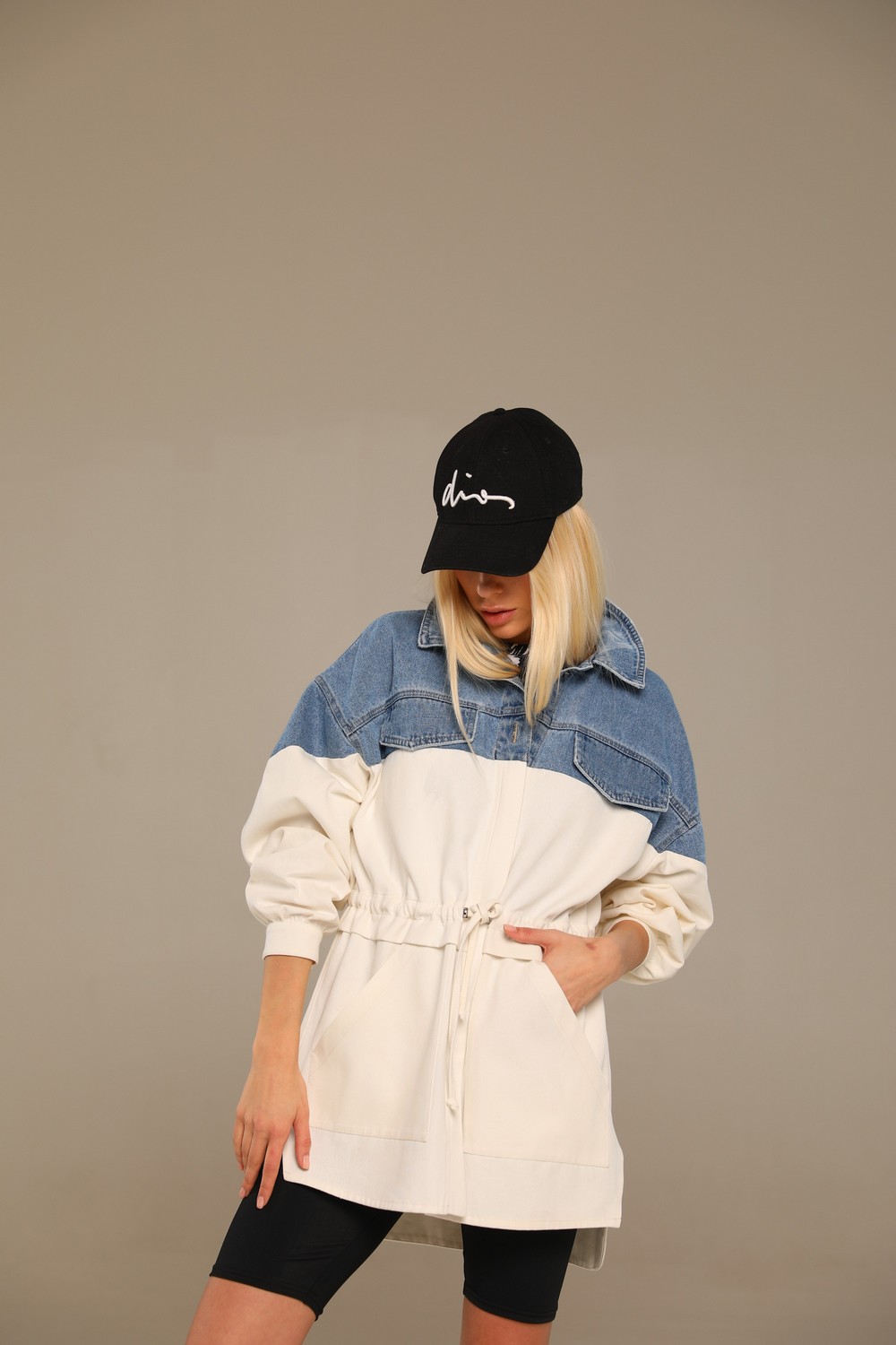 Жакетик тренч з денімом oversize